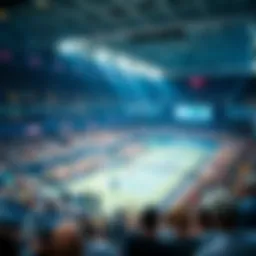 A vibrant stadium filled with enthusiastic fans during an Australian Open match