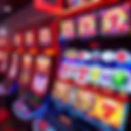Virtual slot machine display showcasing vibrant graphics and engaging themes